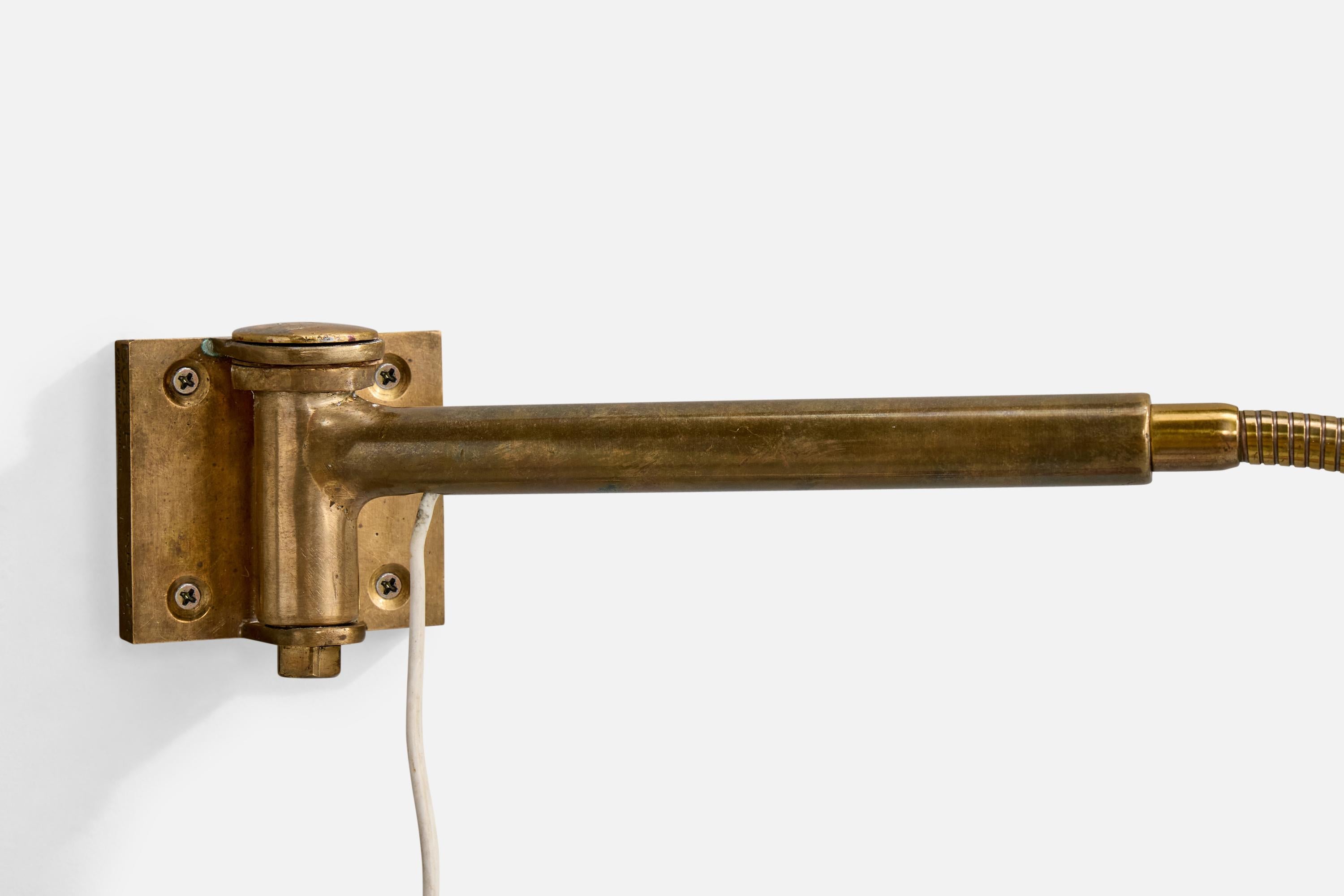 Bosch, Wall Light, Brass, Fabric, Germany, 1920s For Sale 3