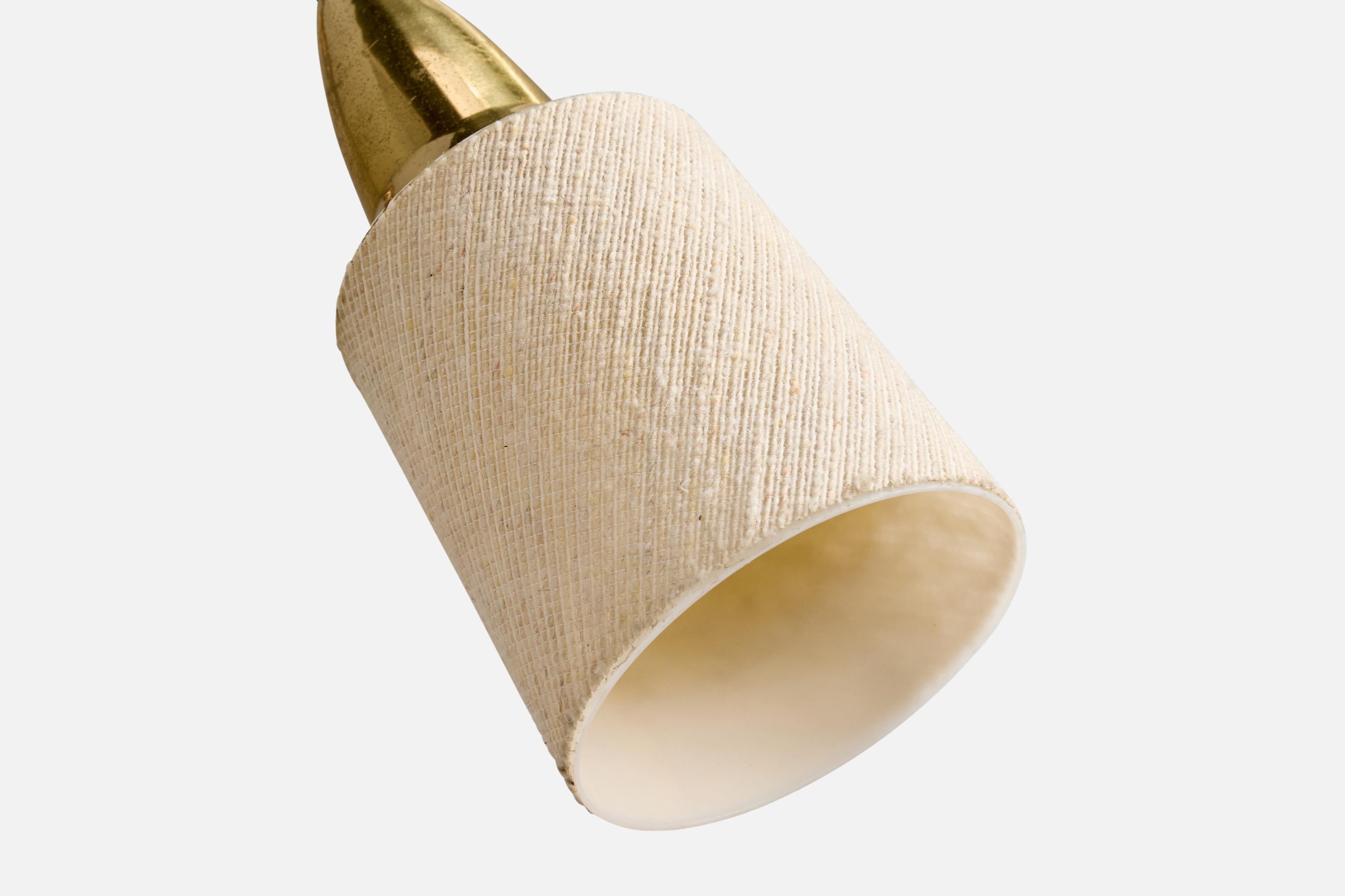 Bosch, Wall Light, Brass, Fabric, Germany, 1920s For Sale 5