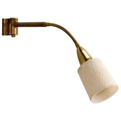 Antique Bosch, Wall Light, Brass, Fabric, Germany, 1920s