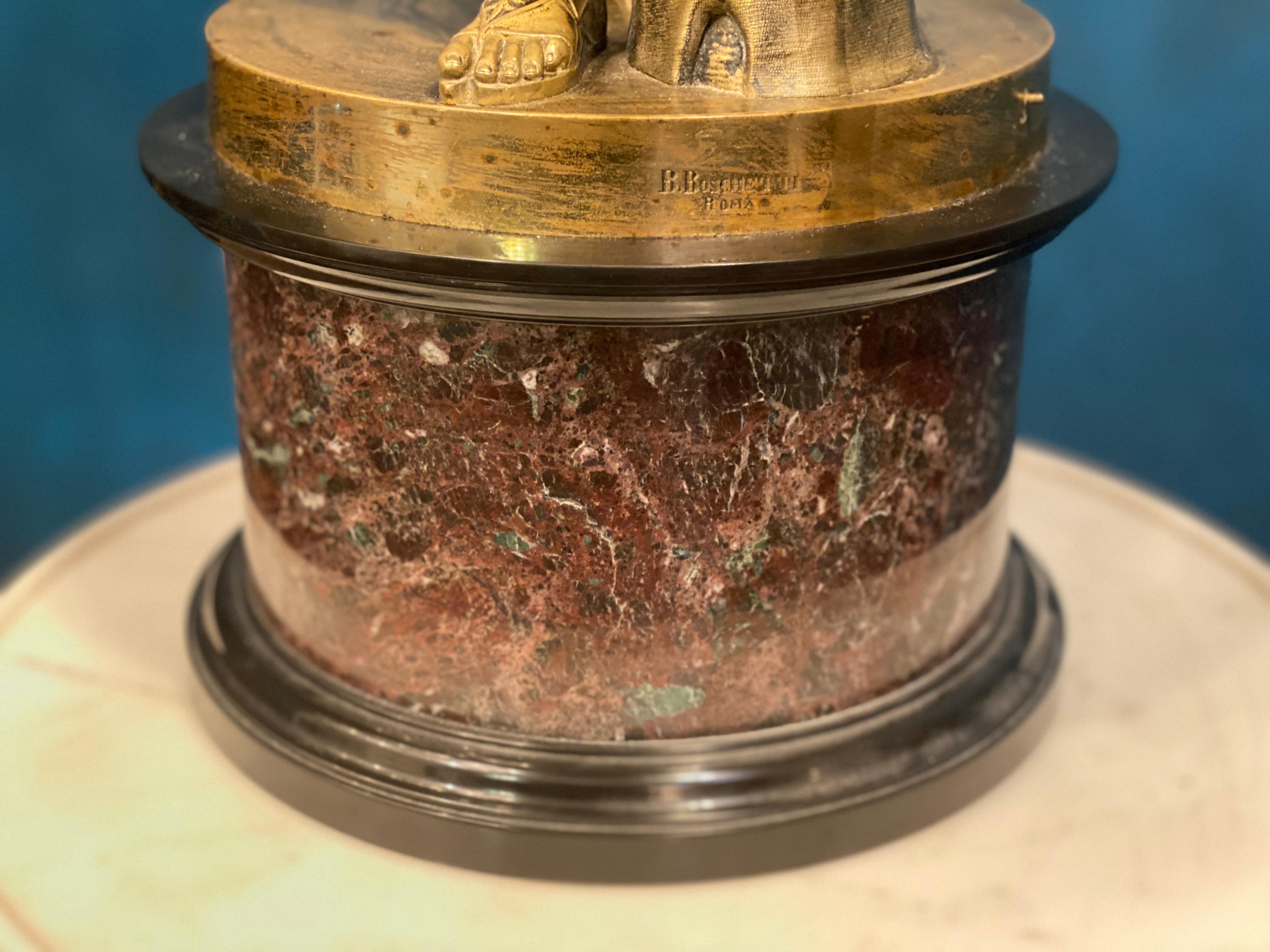 Grand Tour Bronze Sculpture of Diana Goddess of the Hunt Signed B. Boschetti. For Sale 2