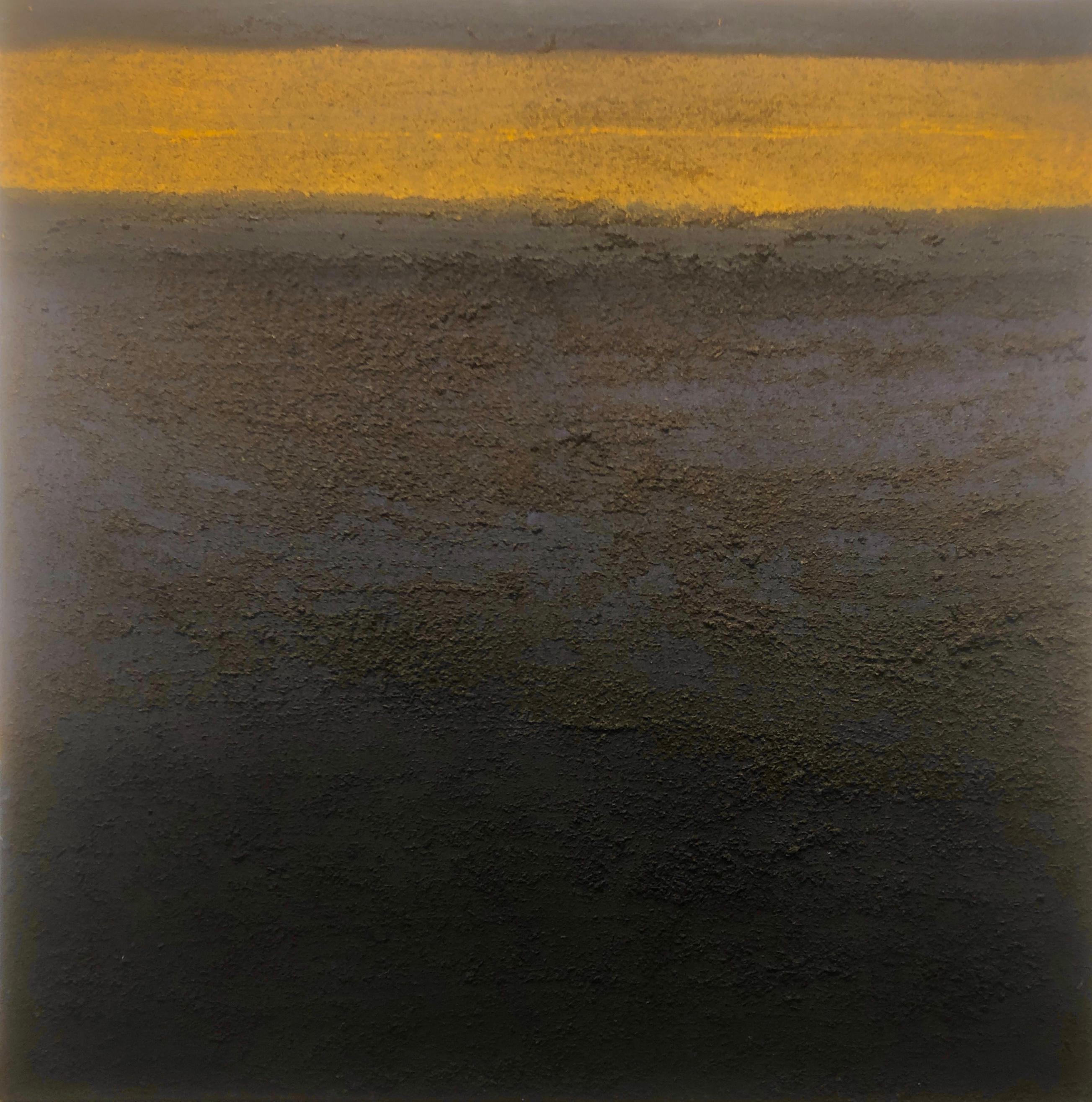 Bosco Sodi Abstract Painting – Komposition in schwarz und gelb Mischtechnik auf Leinwand zeitgenössische Kunst