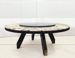 Boscolo 200 Tisch aus Mahagoni, Marmor, Spiegel und hellbronzenem Metall von Casa Casati