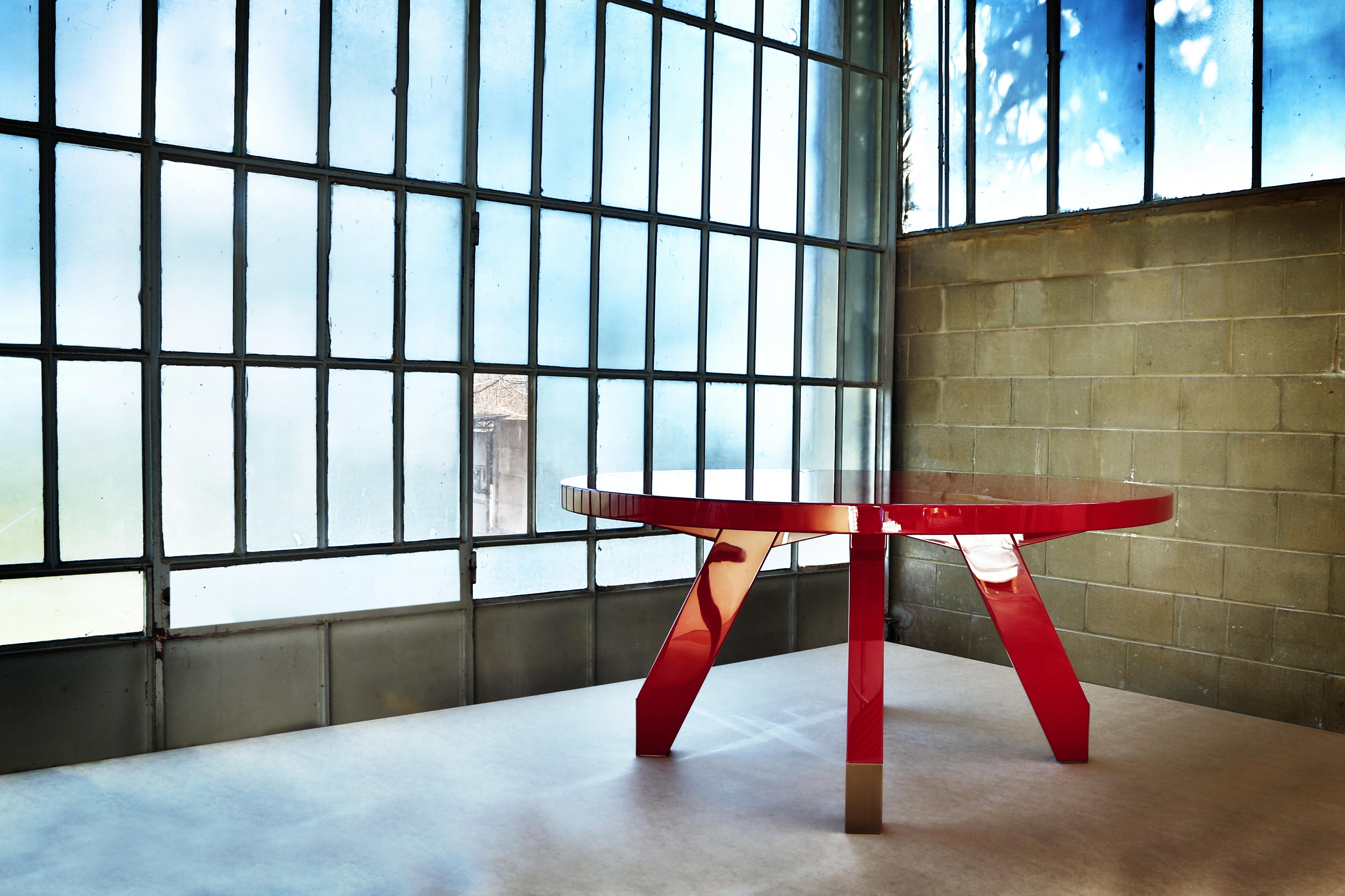 Italian Boscolo 200 Mahogany, Marble, Mirror And Light Bronze Metal Table by Casa Casati For Sale