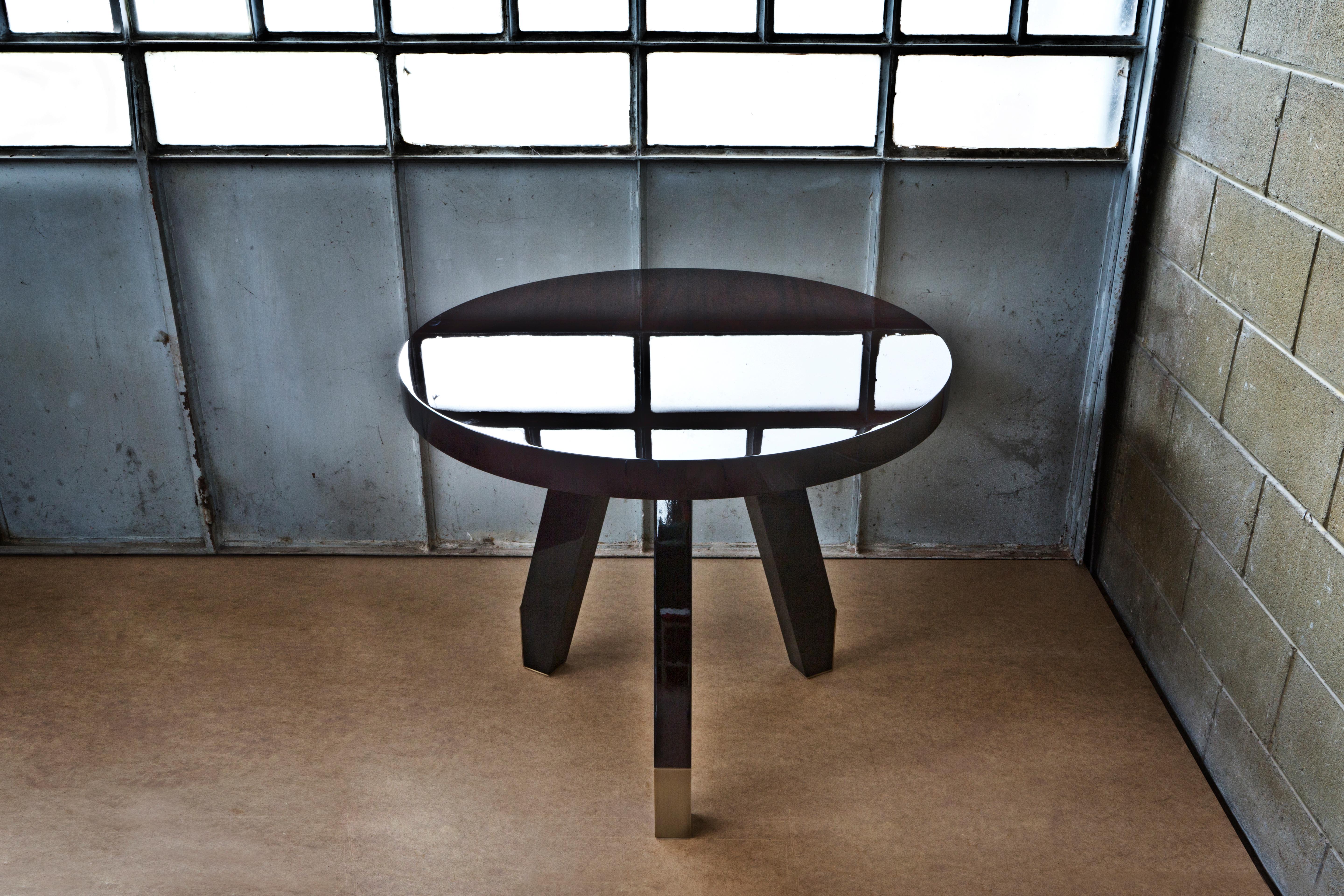 Boscolo 200 Mahogany, Marble, Mirror And Light Bronze Metal Table by Casa Casati In New Condition For Sale In Geneve, CH