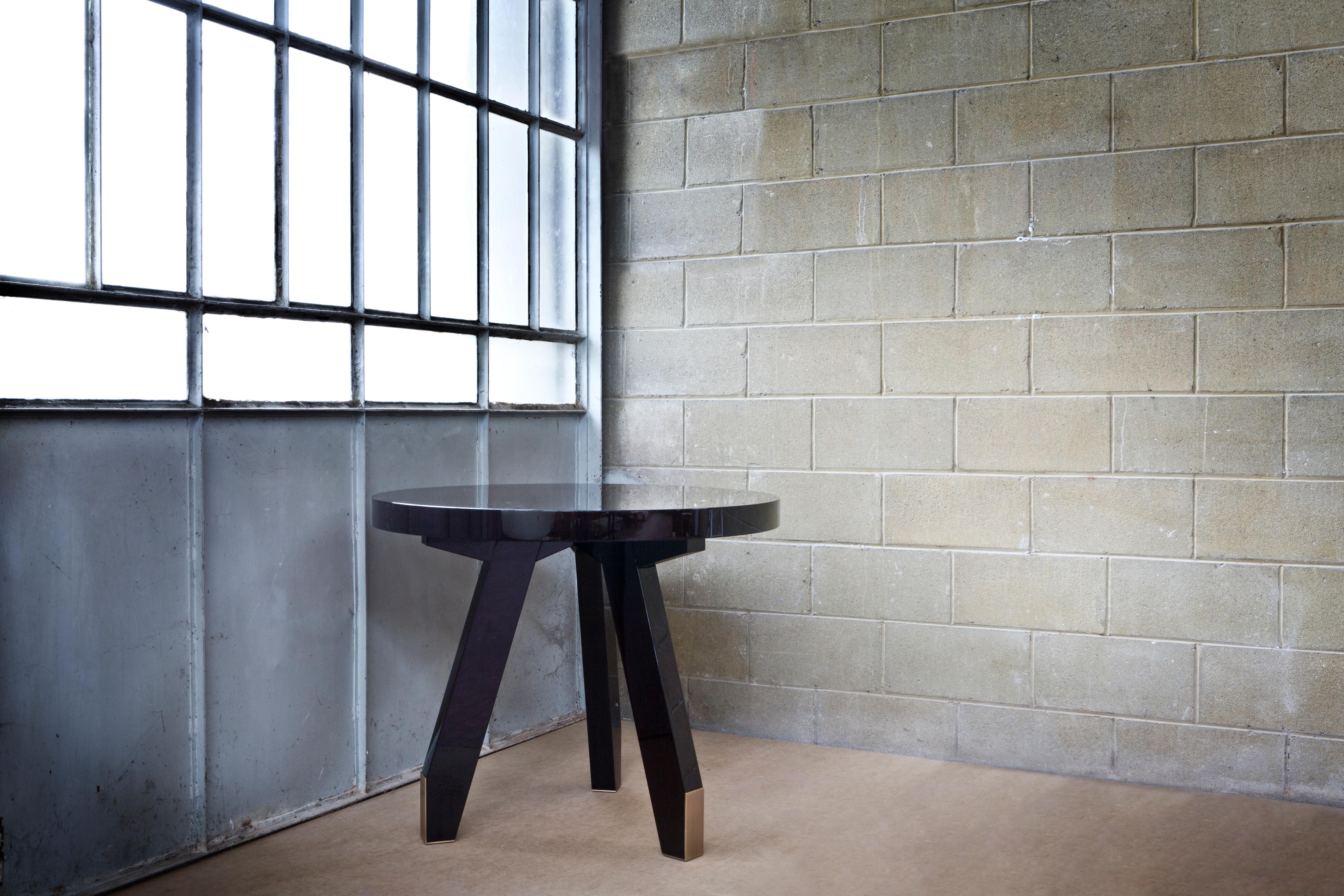 Contemporary Boscolo 200 Mahogany, Marble, Mirror And Light Bronze Metal Table by Casa Casati For Sale