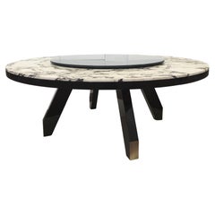 Boscolo 200 Mahogany, Marble, Mirror And Light Bronze Metal Table by Casa Casati