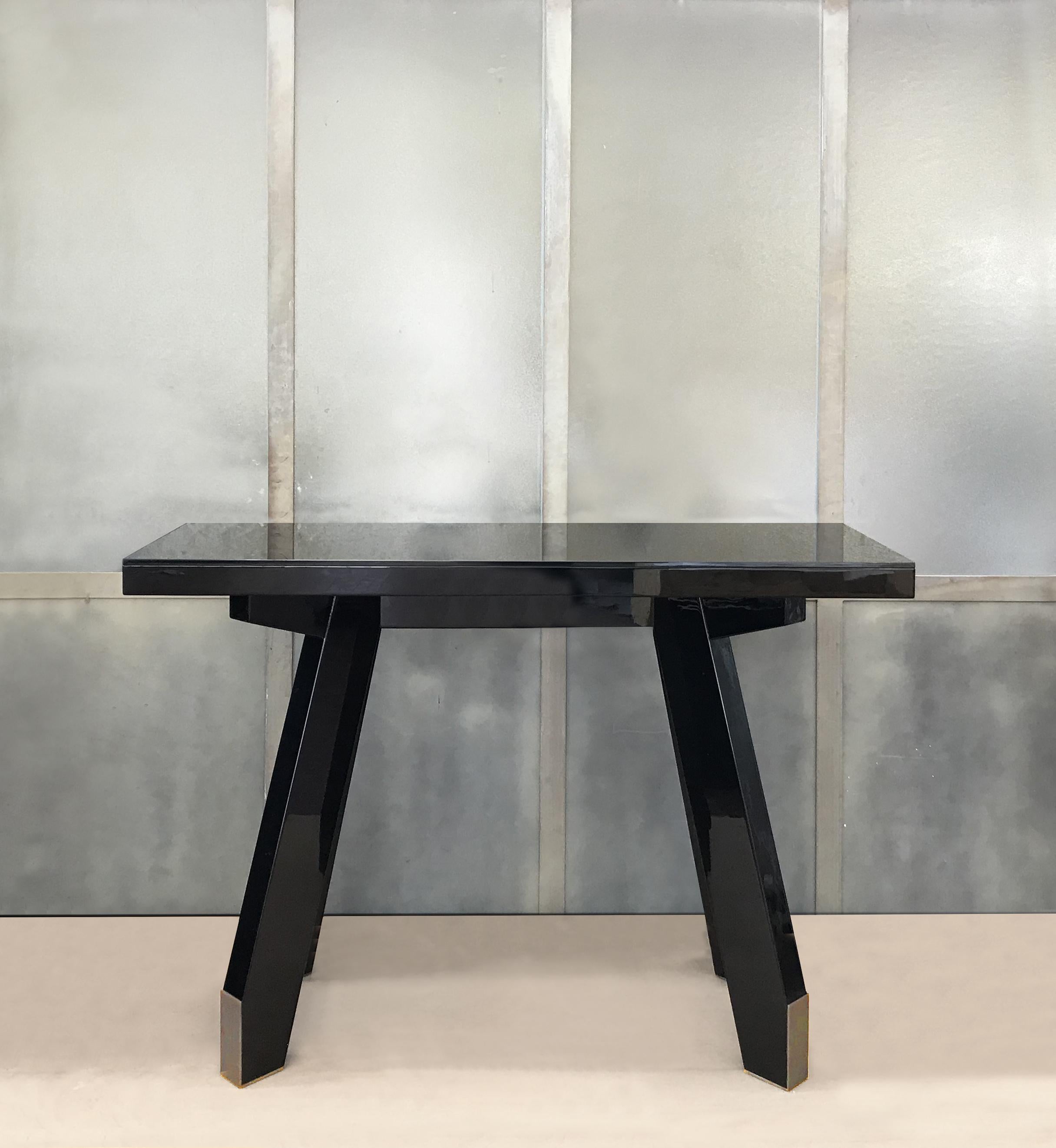 Contemporary Boscolo 240 Grey Oak And And Dark Bronze Metal Low Console by Casa Casati For Sale