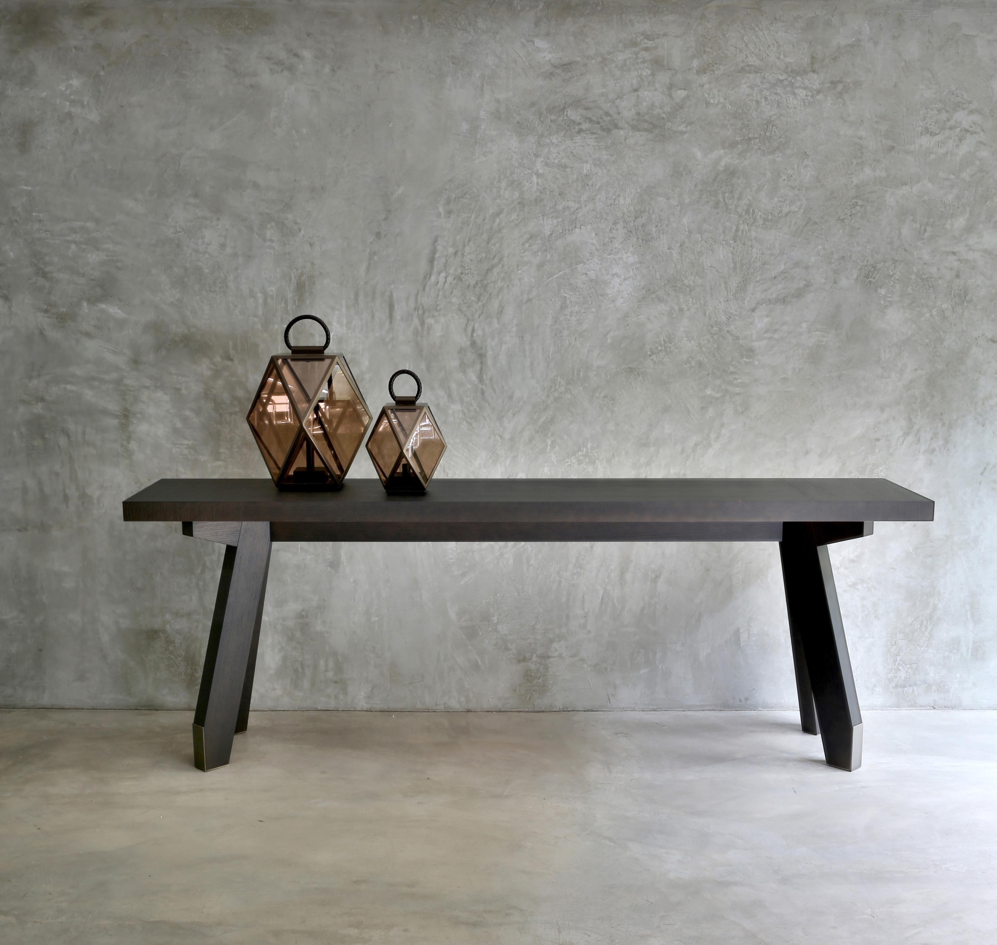 Boscolo Console in Matt Sucupira Wood  180 low In New Condition For Sale In Milan, MI