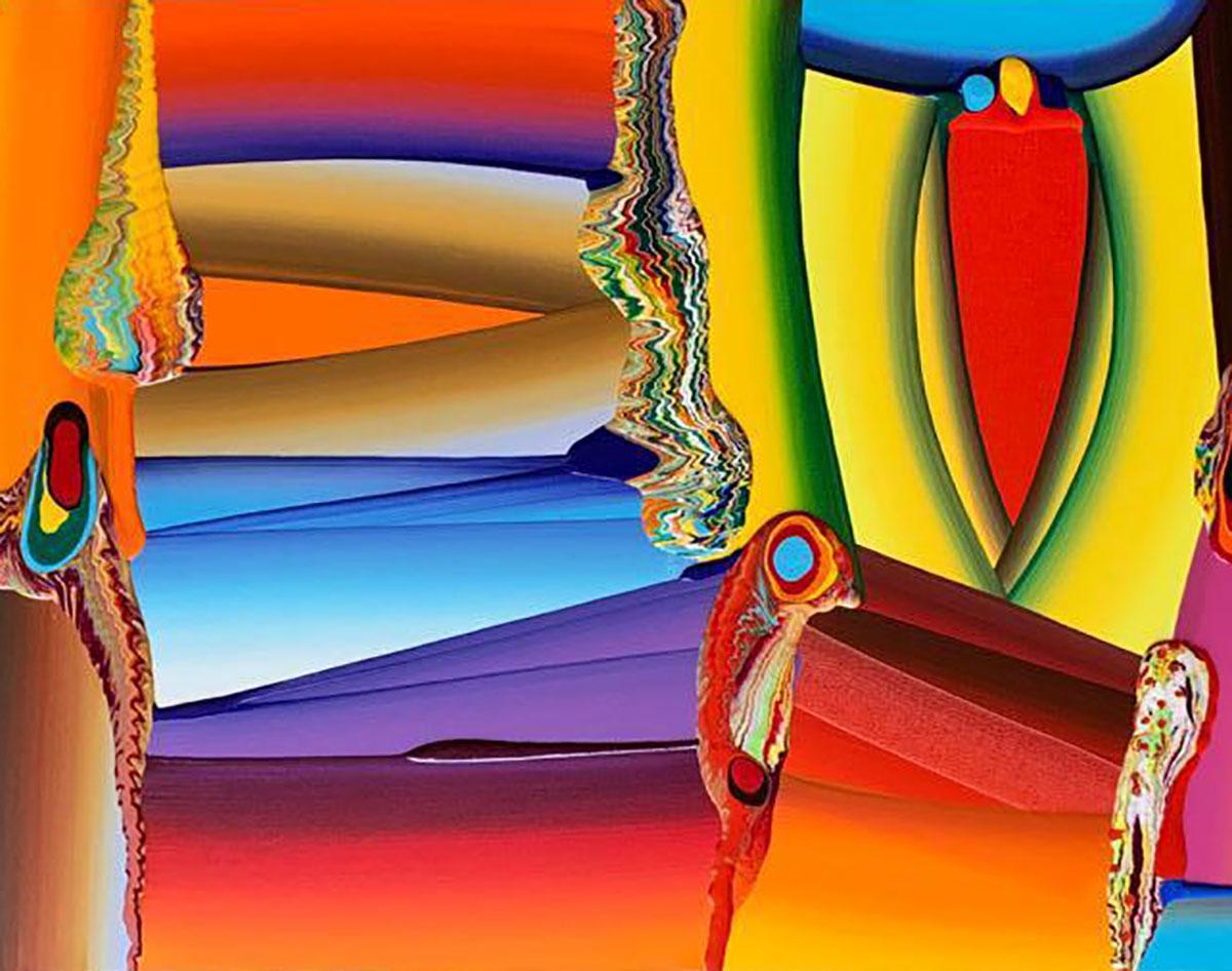 painting with body parts on canvas