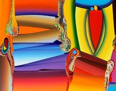 Corpi tesi, Banda di colori, Pittura astratta, Acrilico su tela "In magazzino"