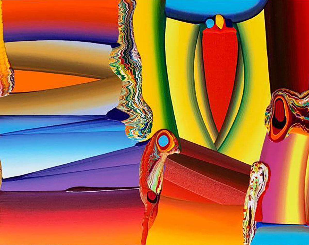 Bose Krishnamachari - Stretched Bodies - 36 x 72 inches ( unframed size )
Acrylic on canvas
Inclusive of shipment in roll form

Style : Krishnamachari's oeuvre includes a manipulation of photographic elements as well as vibrant, colorful abstract