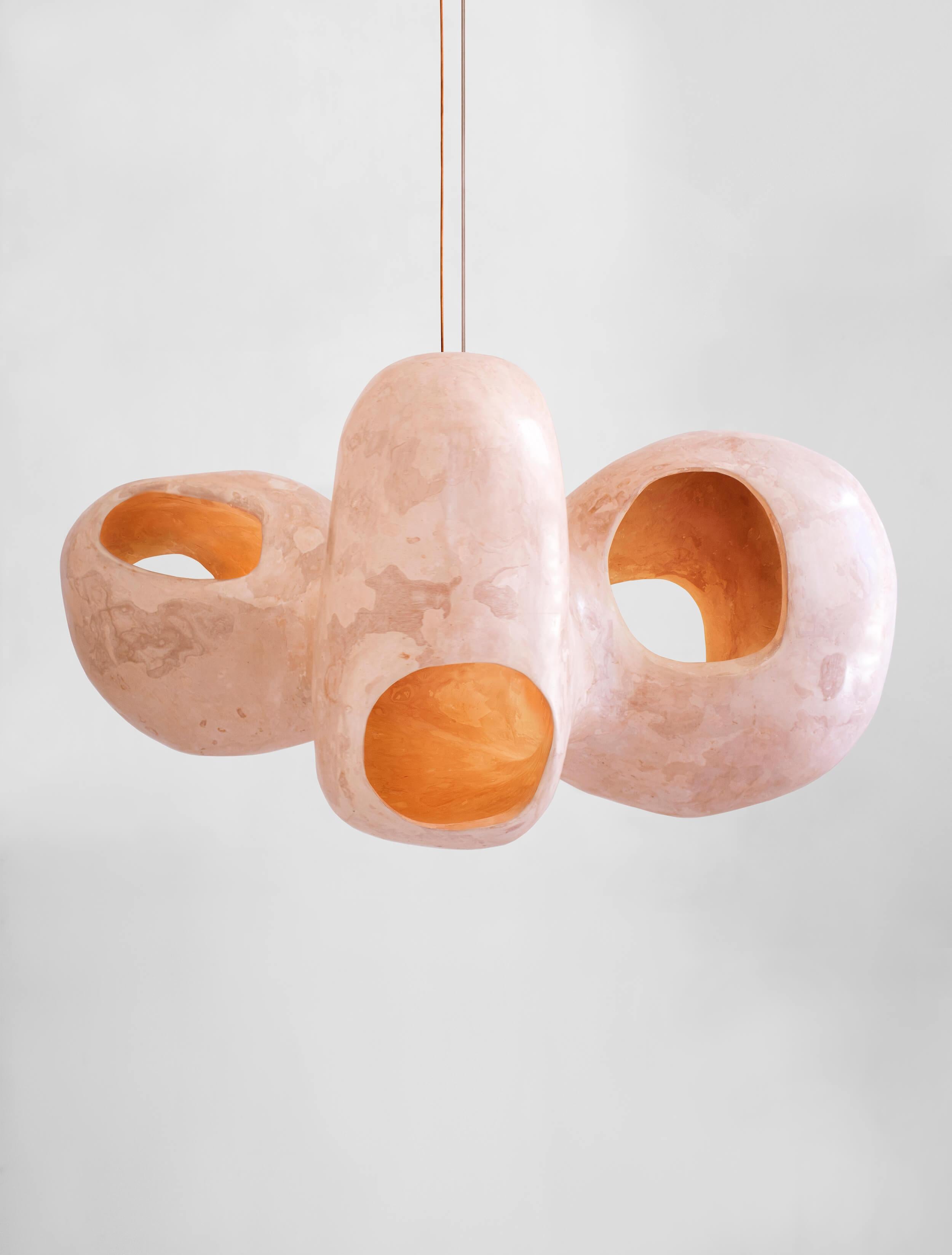 Bosei pendant lamp by AOAO
Dimensions: W 85 x D 85 x H 165 cm
Materials: Gypsum.
Color: pink beige.

The piece is hand-made in the Netherlands. Color options are available upon request. The size of the lamp can be customized.
The lamp contains