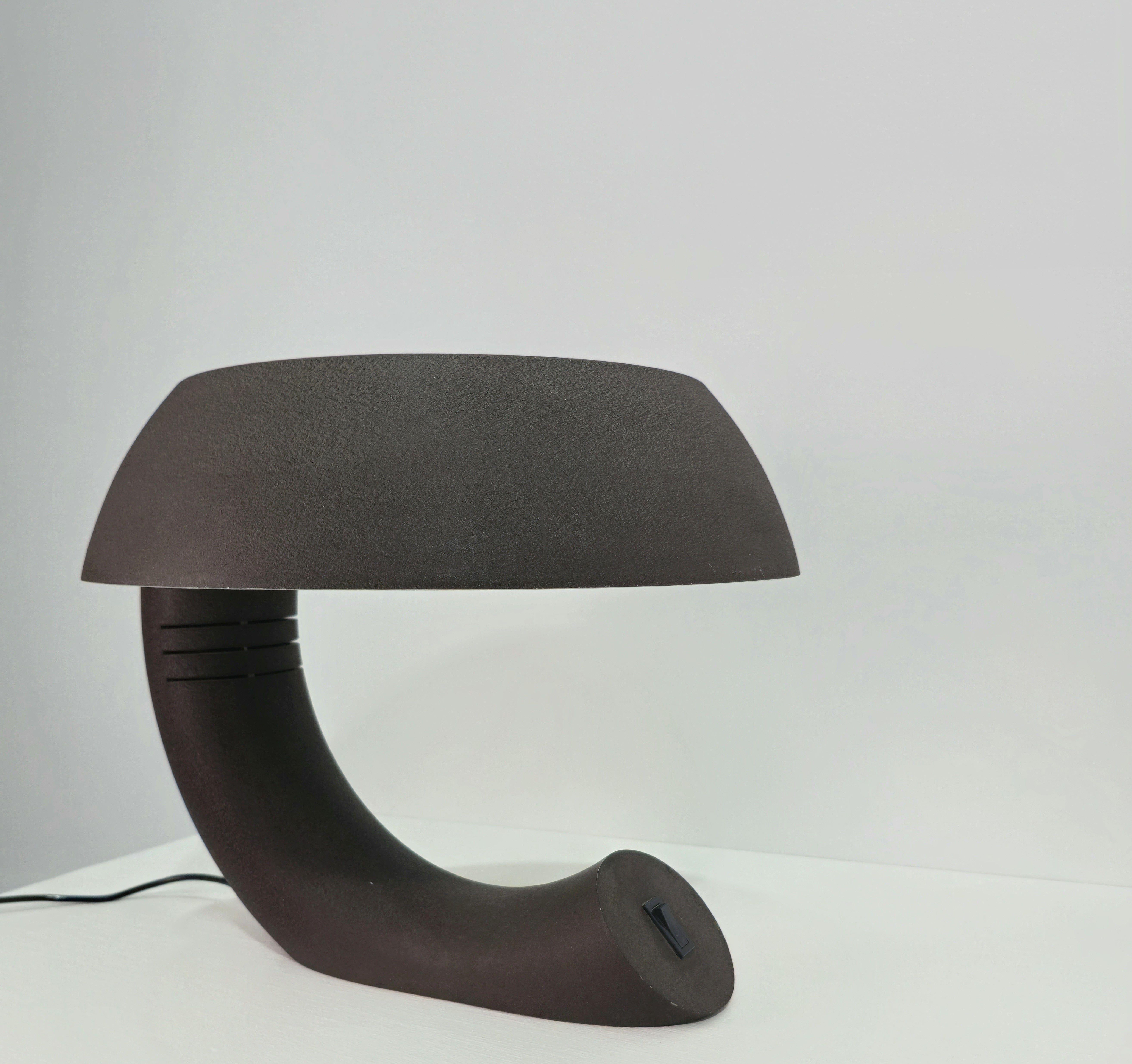 20th Century Bosi E. Italy 70s by Martini F. Ili Table Lamp in Crackled Aluminum Mid-Century For Sale