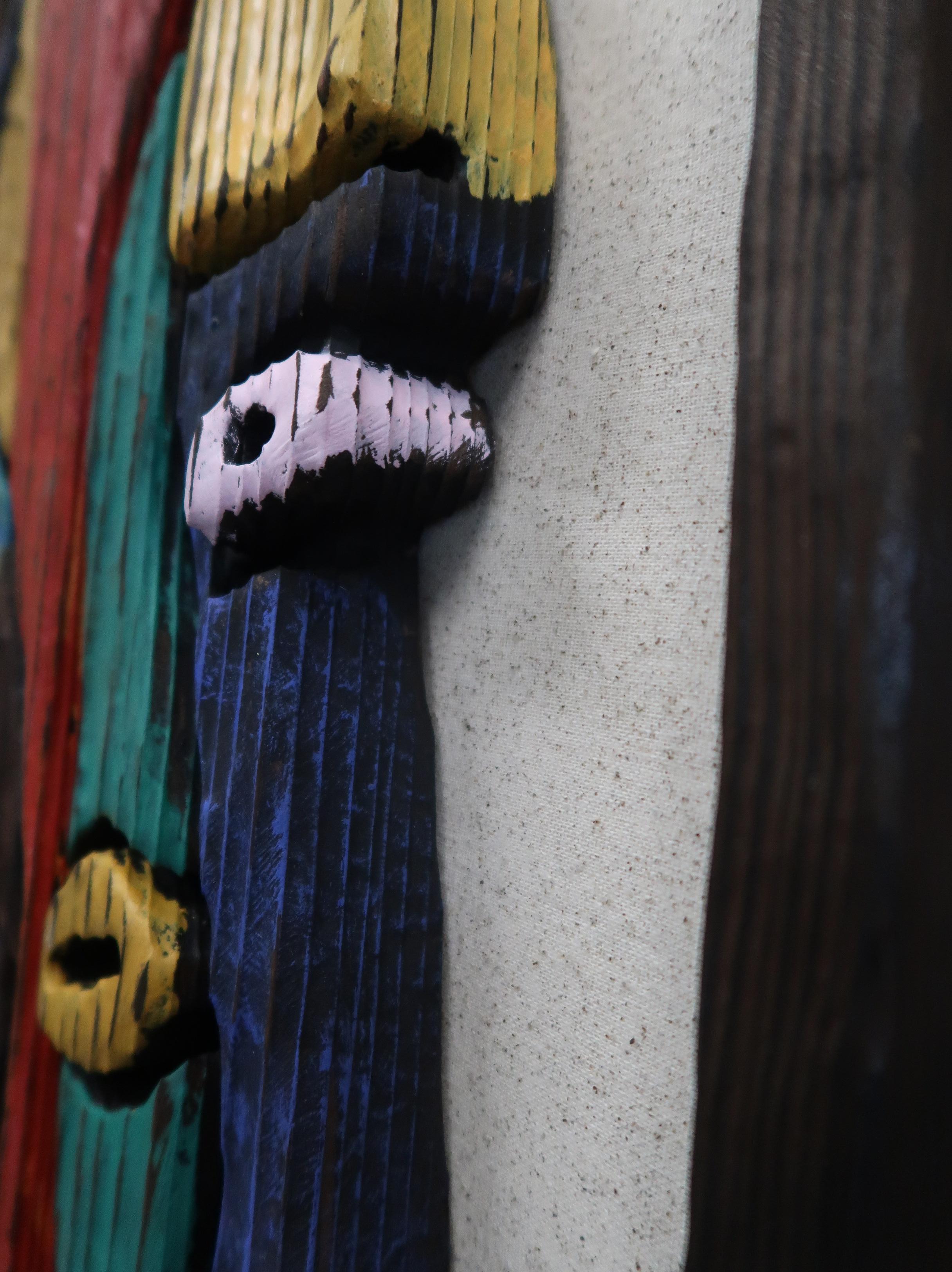 Bosko Hrnjak Original Abstract Art Wall Sculpture Wood Carving 