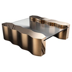 "Bosphorus" Coffee Table With Bronze, Handcrafted, Istanbul