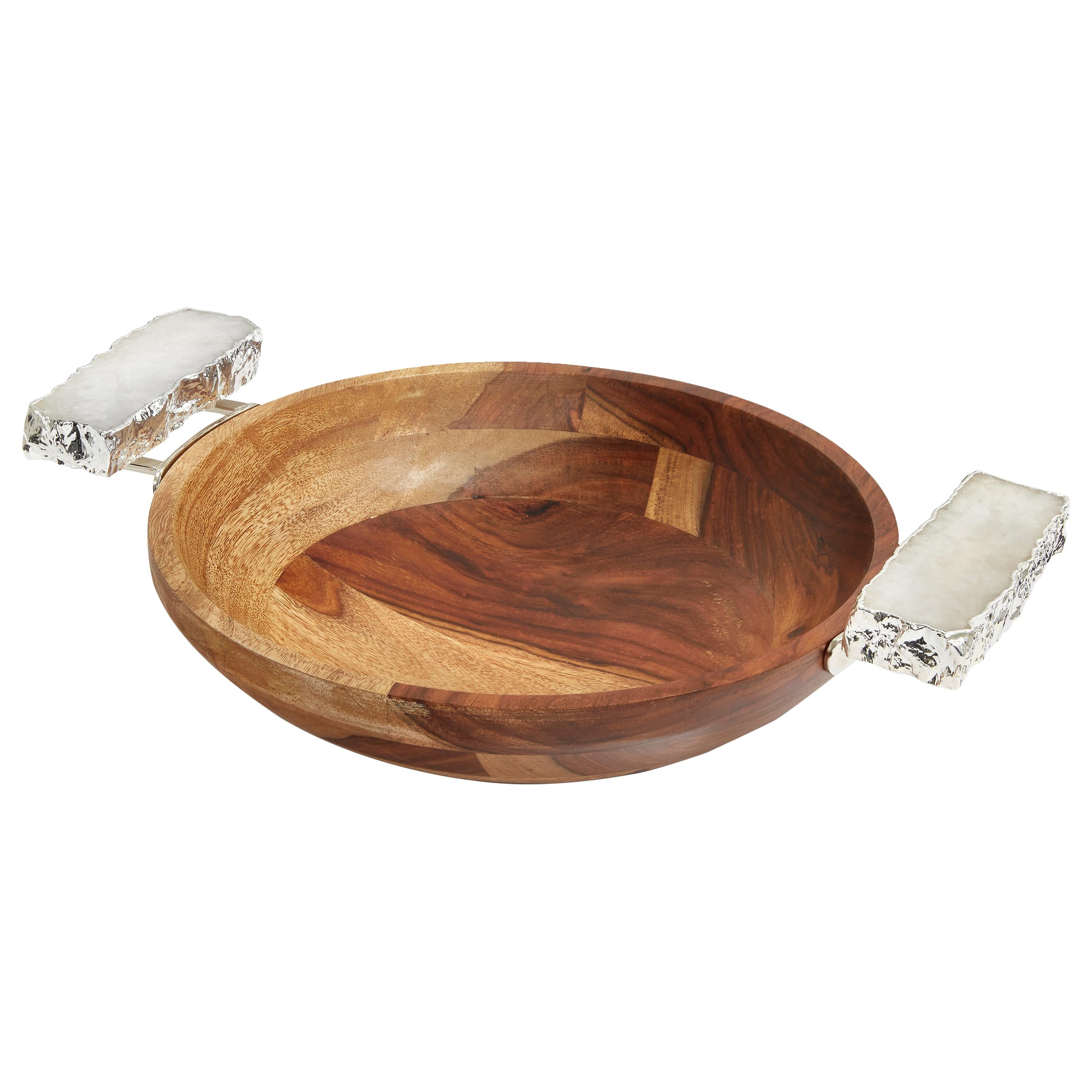 Bosque Bowl in Crystal, Silver and Wood by Anna Rabinowitz For Sale
