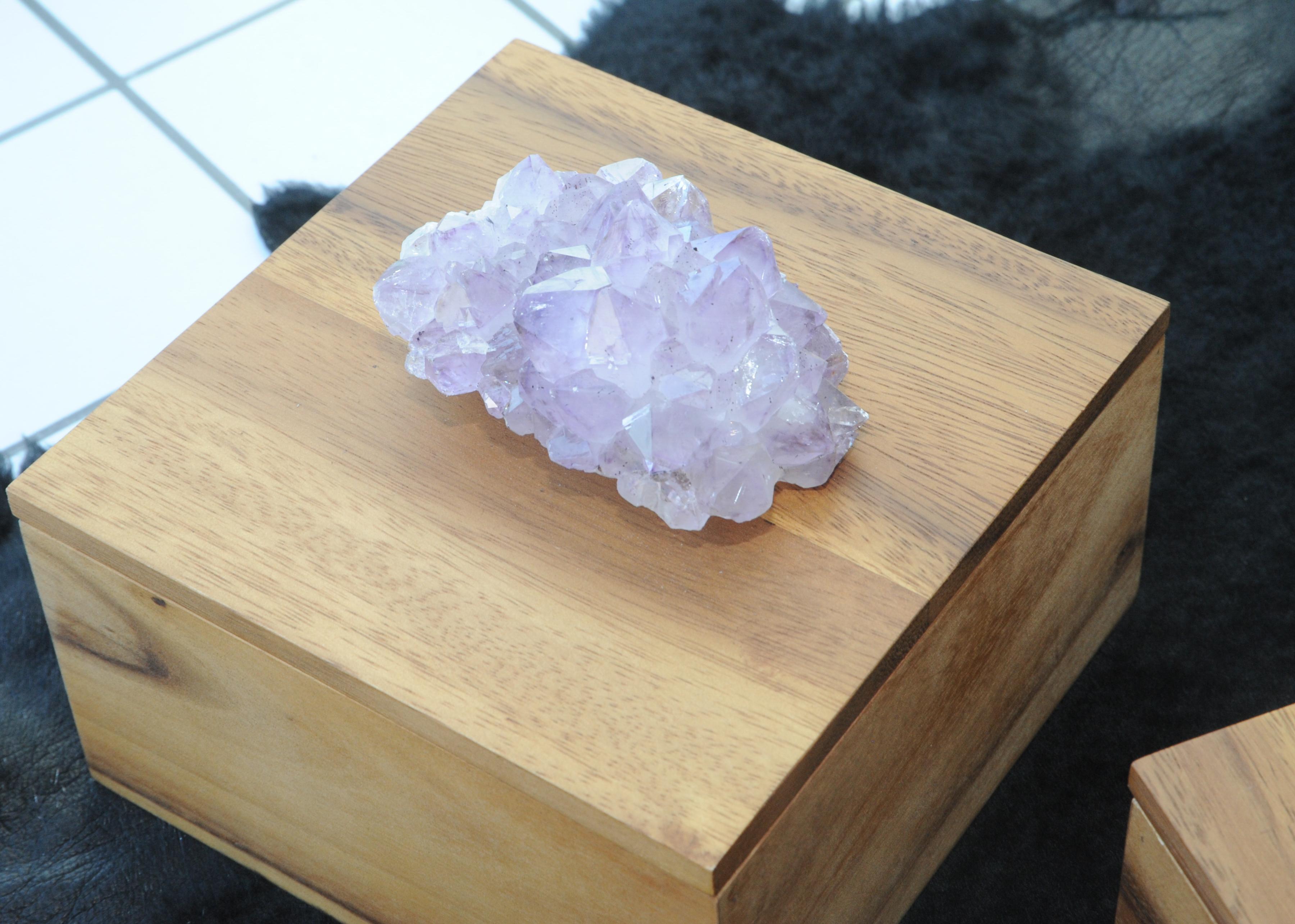 Indian Bosque Box in Bosque Wood and Amethyst by Anna Rabinowitz For Sale