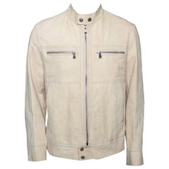 Boss By Hugo Boss Beige Suede Zip Front Calen Jacket XL