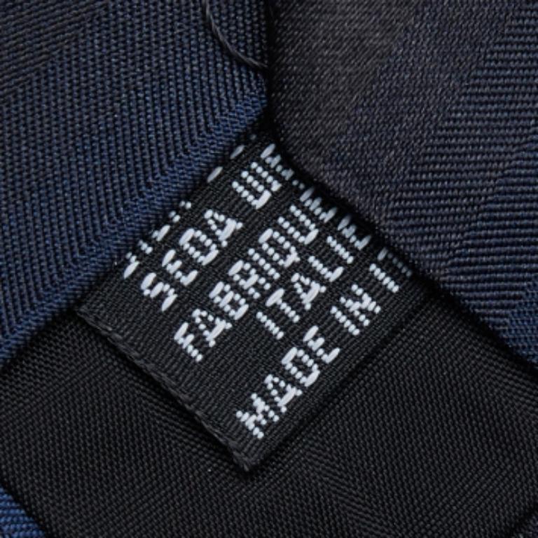 Men's Boss By Hugo Boss Black & Blue Striped Silk Tie For Sale