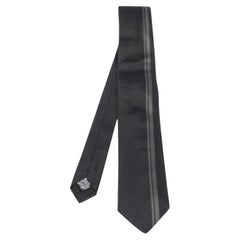 Boss By Hugo Boss Black & Grey Vertical Stripe Silk Tie