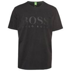 Boss By Hugo Boss Camiseta de media manga de punto de algodón con logotipo negro XXXL