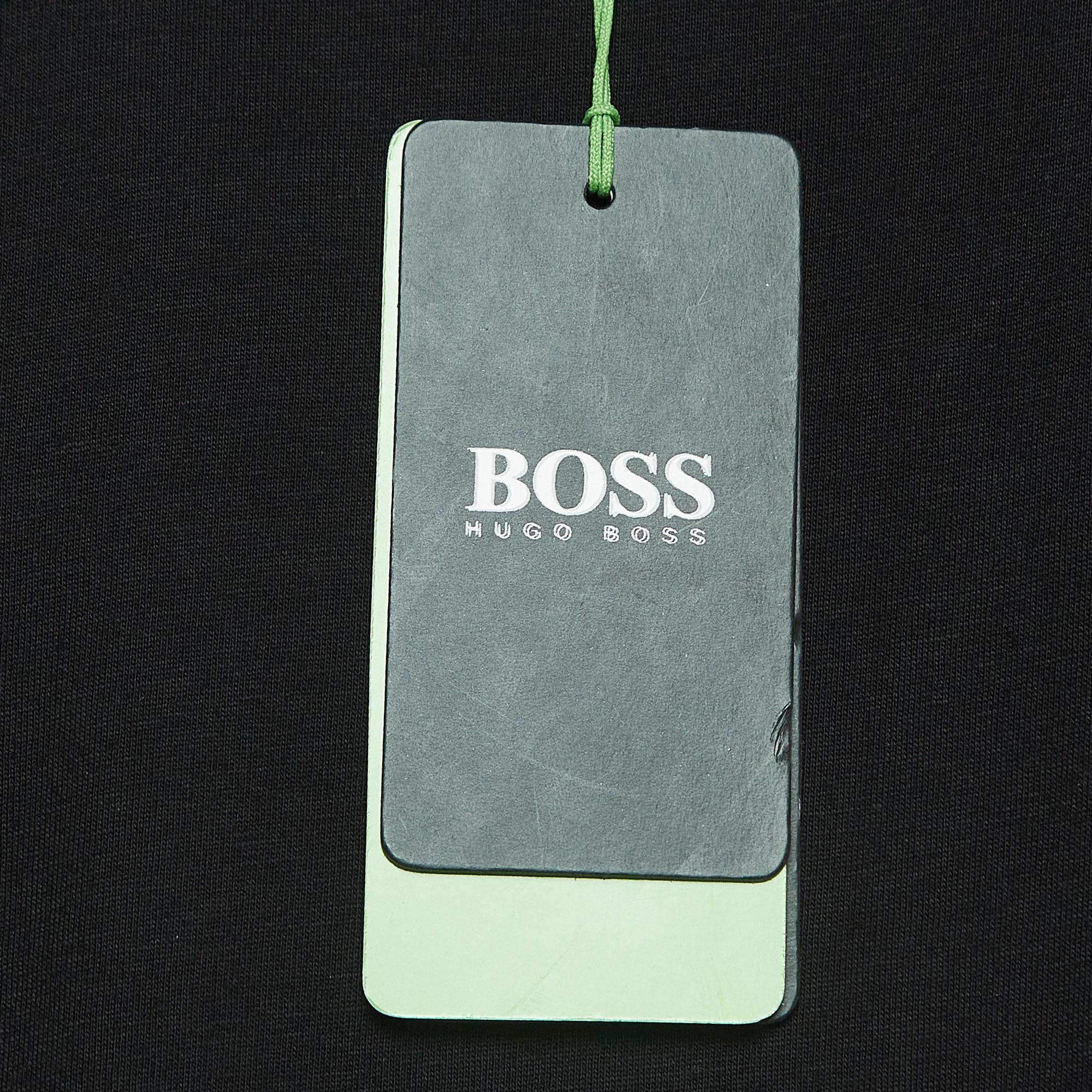 Boss By Hugo Boss Black Logo Print Cotton Short Sleeve T-Shirt XL For Sale 2