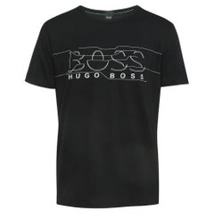 Boss By Hugo Boss - T-shirt à manches courtes en coton noir avec logo imprimé XL