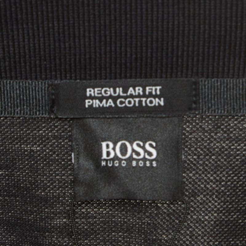 Boss By Hugo Boss - Maglietta Polo nera in cotone Pima XXL In condizioni buone in vendita a Dubai, Al Qouz 2