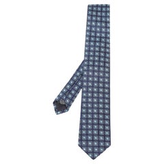Boss By Hugo Boss Blau Gemusterte Seidenkrawatte