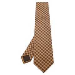 Boss By Hugo Boss - Cravatta in seta con motivo a quadri giallo/marrone