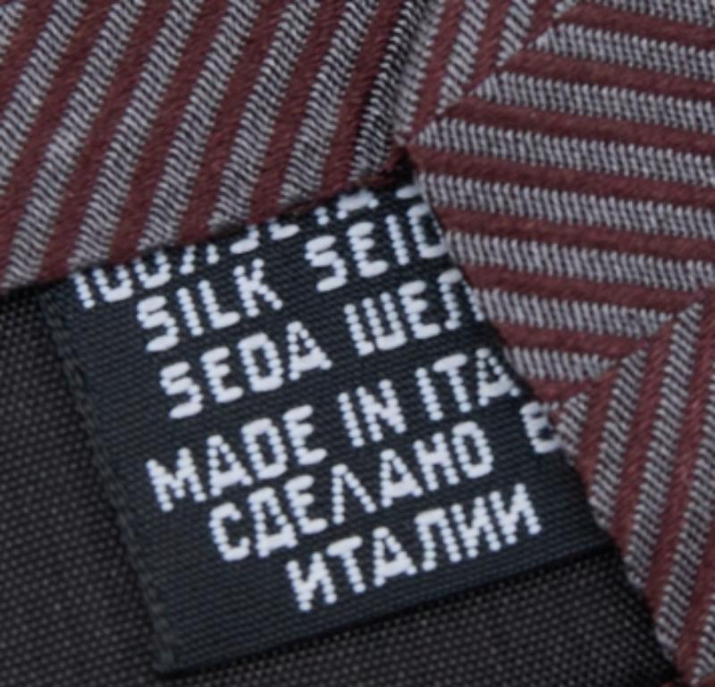 Corbata de seda estampada Boss By Hugo Boss Borgoña Gris en venta