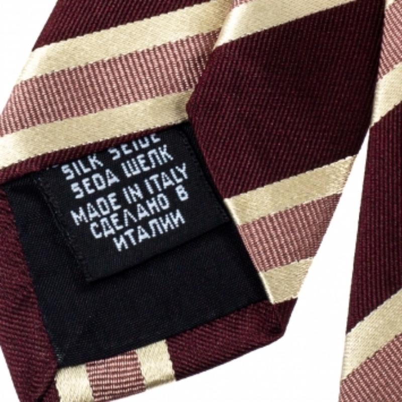 Black Boss By Hugo Boss Burgundy Striped Silk Tie For Sale