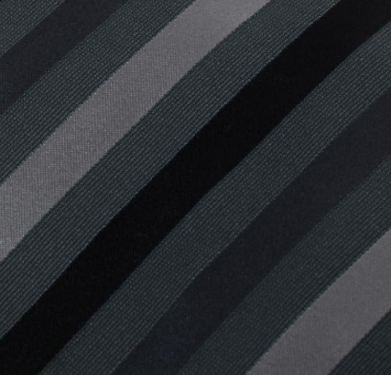Black Boss By Hugo Boss Dark Grey Diagonal Striped Silk Tie For Sale