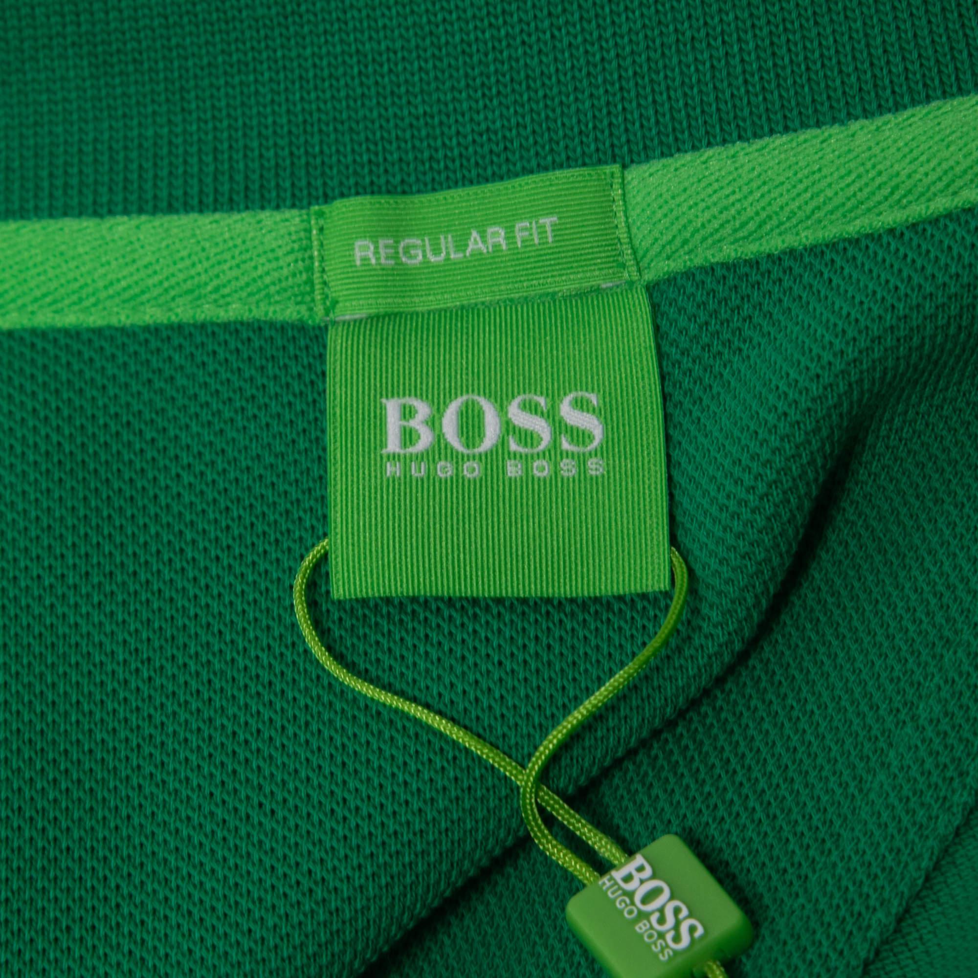 Boss By Hugo Boss Green Cotton Pique Polo T-Shirt XL 6