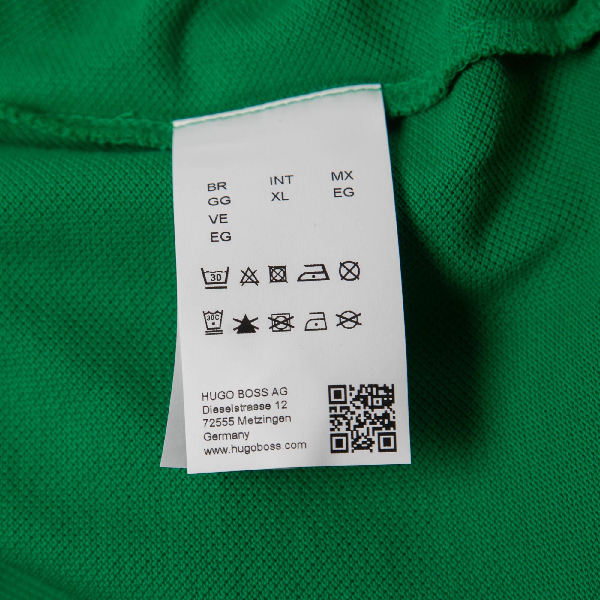 Boss By Hugo Boss Green Cotton Pique Polo T-Shirt XL 2