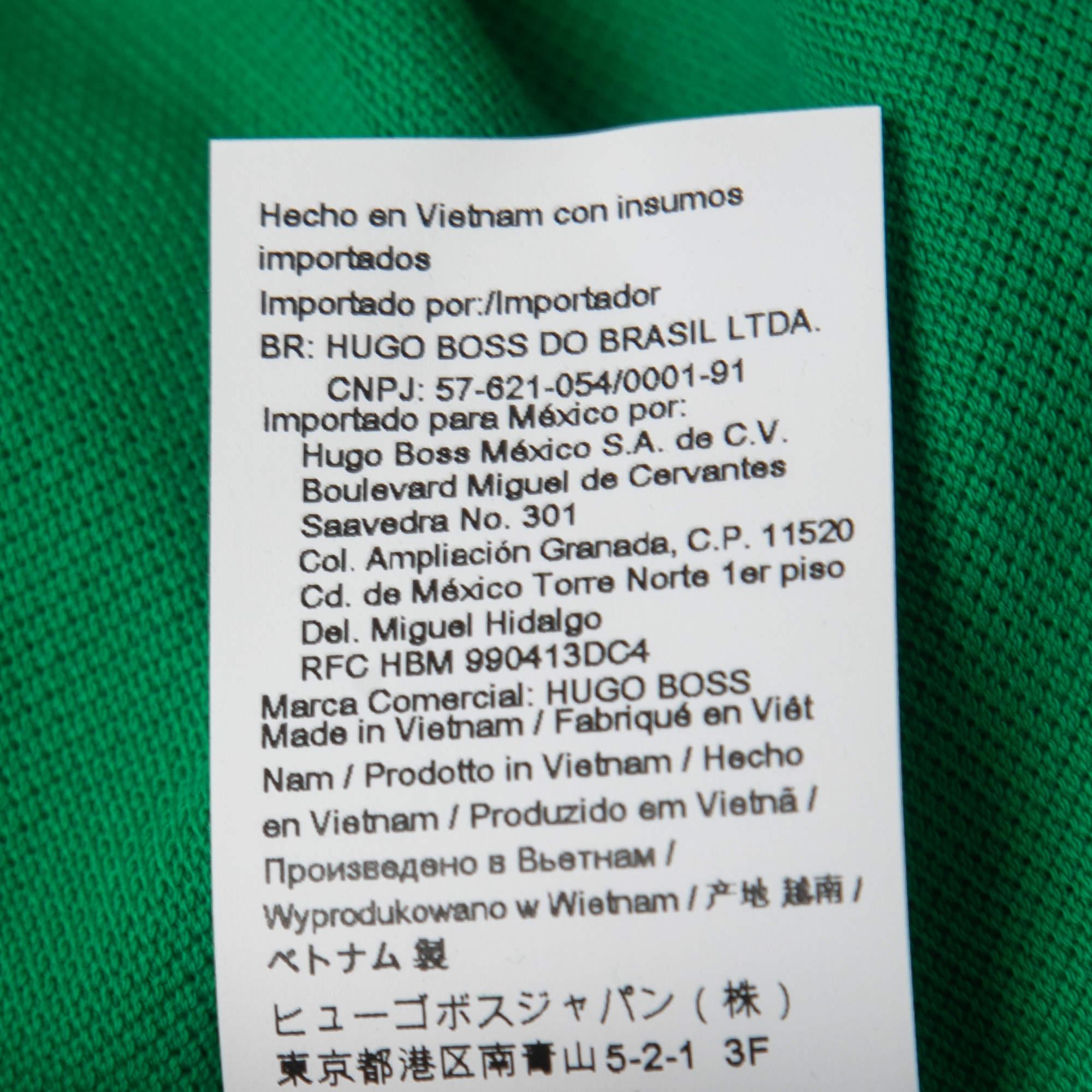 Boss By Hugo Boss Green Cotton Pique Polo T-Shirt XL 3