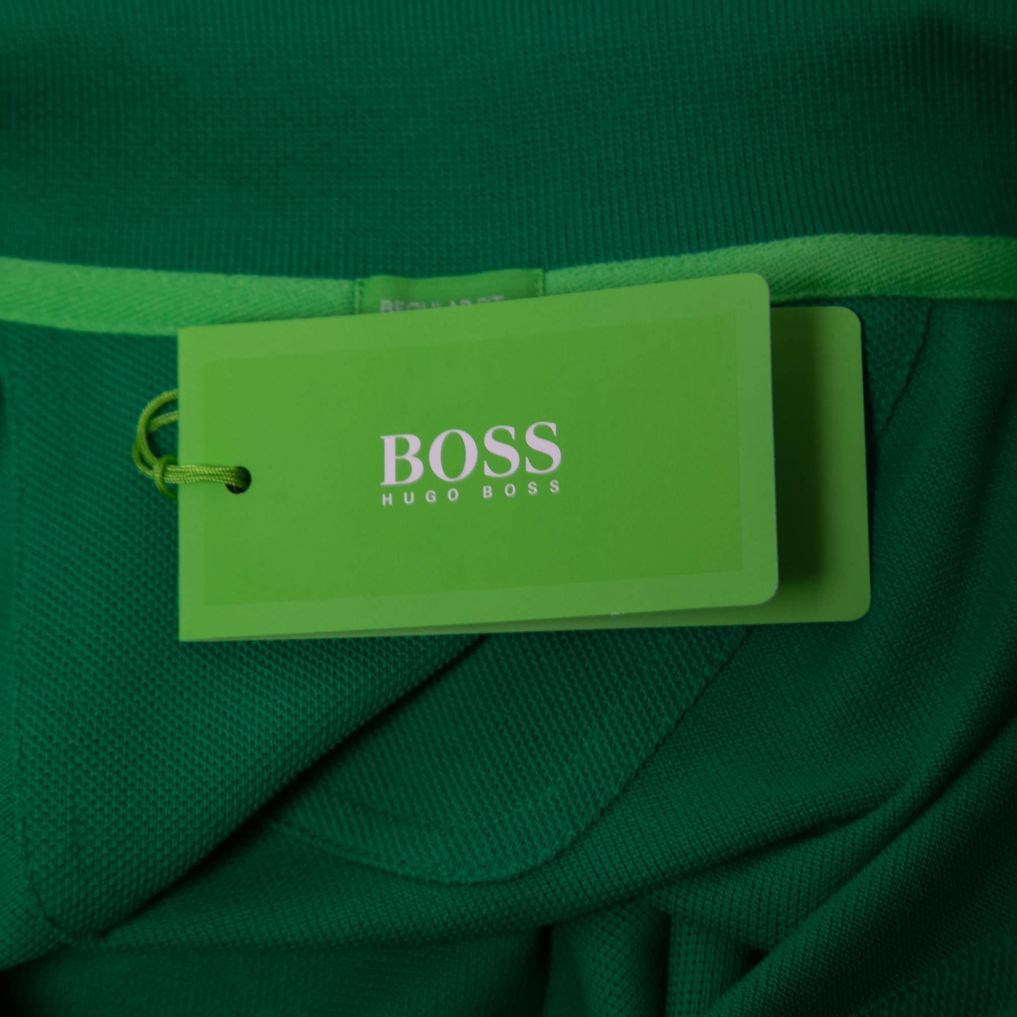 Boss By Hugo Boss Green Cotton Pique Polo T-Shirt XL 5