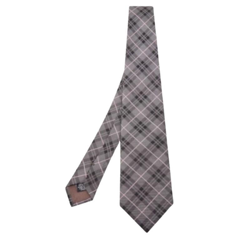 Boss By Hugo Boss - Cravatta in seta con motivo a quadri grigio