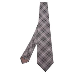 Boss By Hugo Boss - Cravatta in seta con motivo a quadri grigio