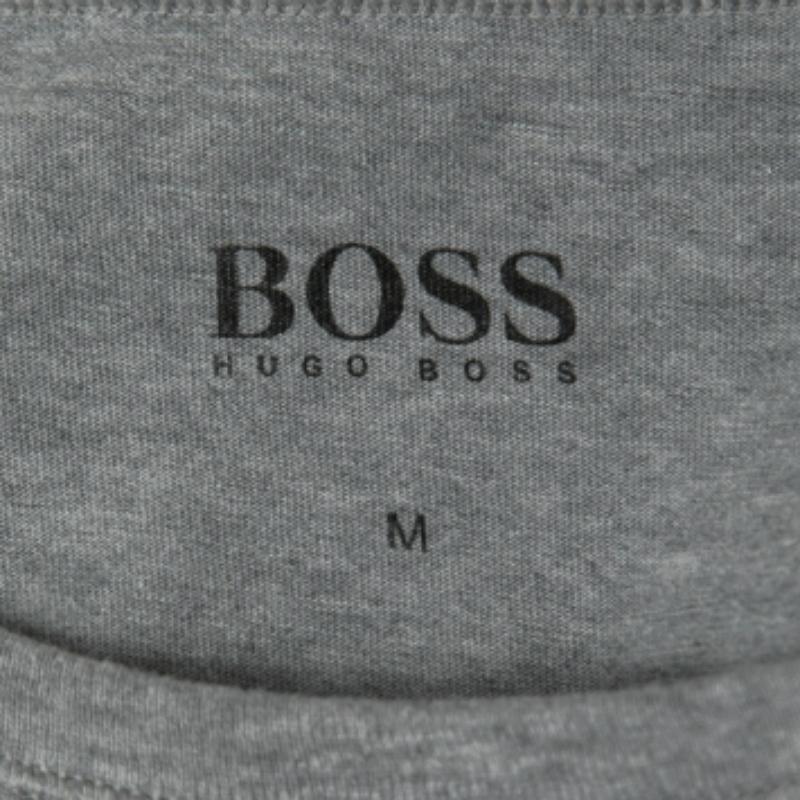 Grigio Boss By Hugo Boss - Maglietta in cotone grigio con logo ricamato M. T. I. in vendita