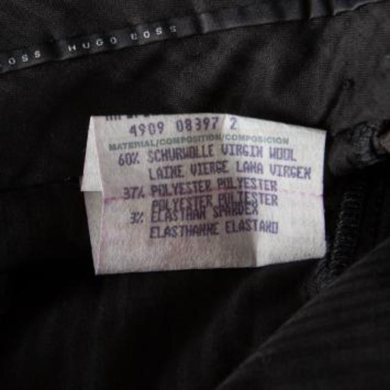 Uomo Boss By Hugo Boss Grey Wool Blend Tailored Trousers XXL in vendita