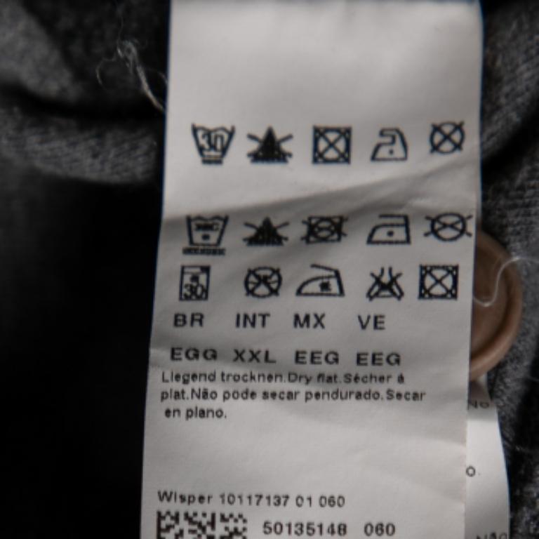 Men's Boss By Hugo Boss Grey Wool Long Sleeve Hoodie XXL For Sale