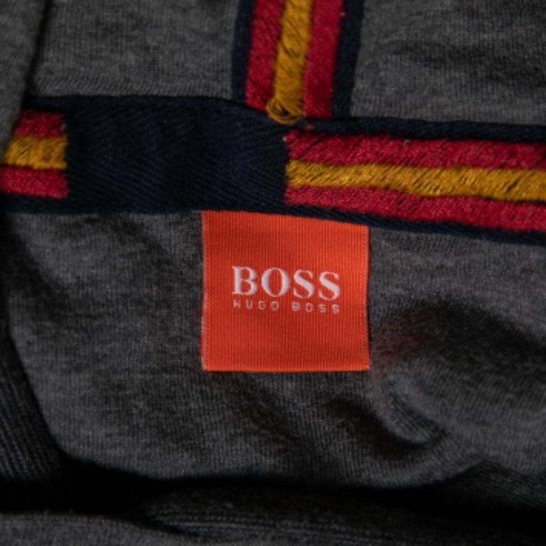 Boss By Hugo Boss Grey Wool Long Sleeve Hoodie XXL For Sale 2