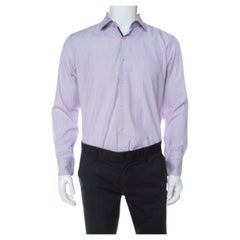 Boss by Hugo Boss Lilac Pinstriped Cotton Joey Shirt L