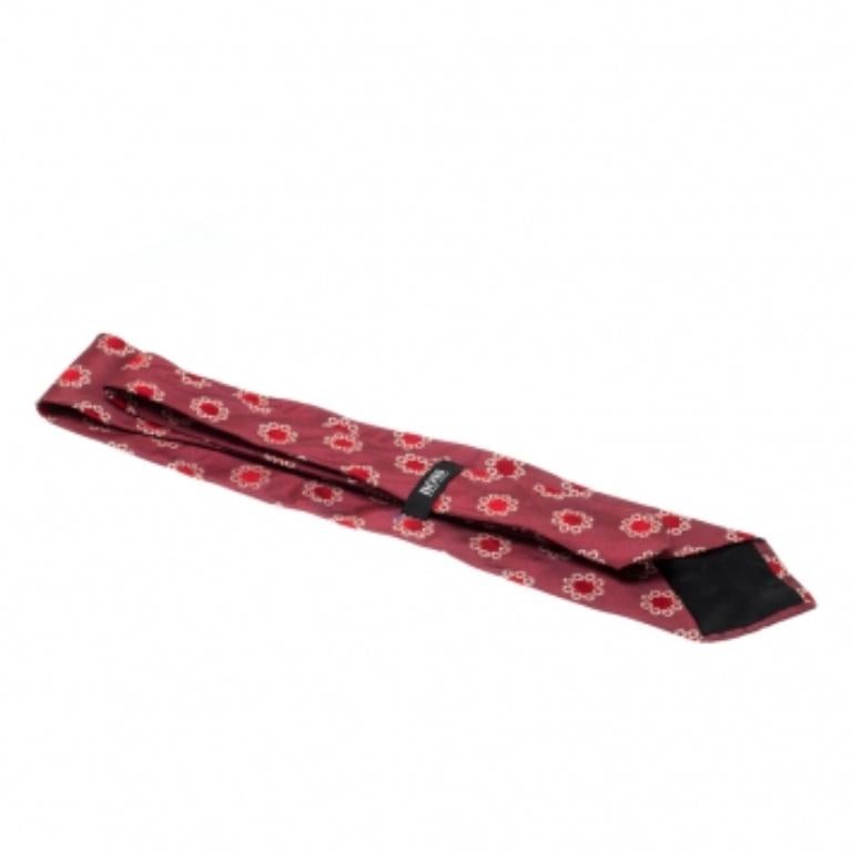 Boss By Hugo Boss Krawatte aus Seidenjacquard mit Blumenstickerei in Mauve-Rosa und Rot (Pink) im Angebot