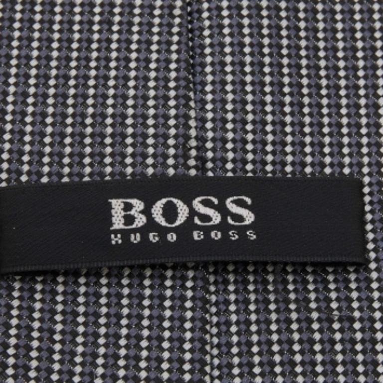 Boss By Hugo Boss Monochrome Jacquard-Seidenkrawatte Herren im Angebot