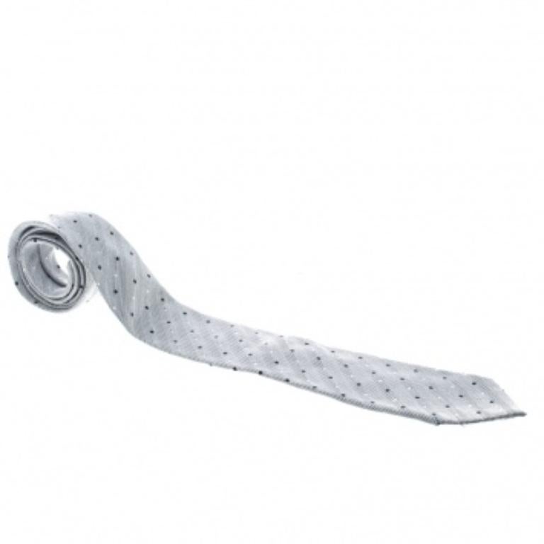 Boss by Hugo Boss Monochrome Polka Dotted Silk Jacquard Tie im Zustand „Gut“ im Angebot in Dubai, Al Qouz 2
