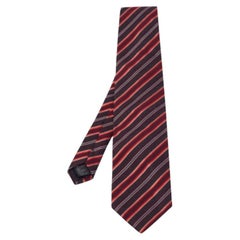 Boss By Hugo Boss - Cravate en laine et soie à rayures multicolores
