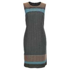 Used Boss By Hugo Boss Multicolor Textured Cotton Blend Sleeveless Dress S