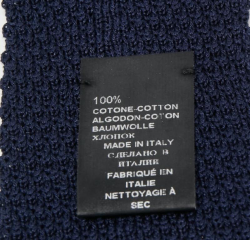 Uomo Boss By Hugo Boss - Cravatta slim in maglia di cotone blu navy in vendita